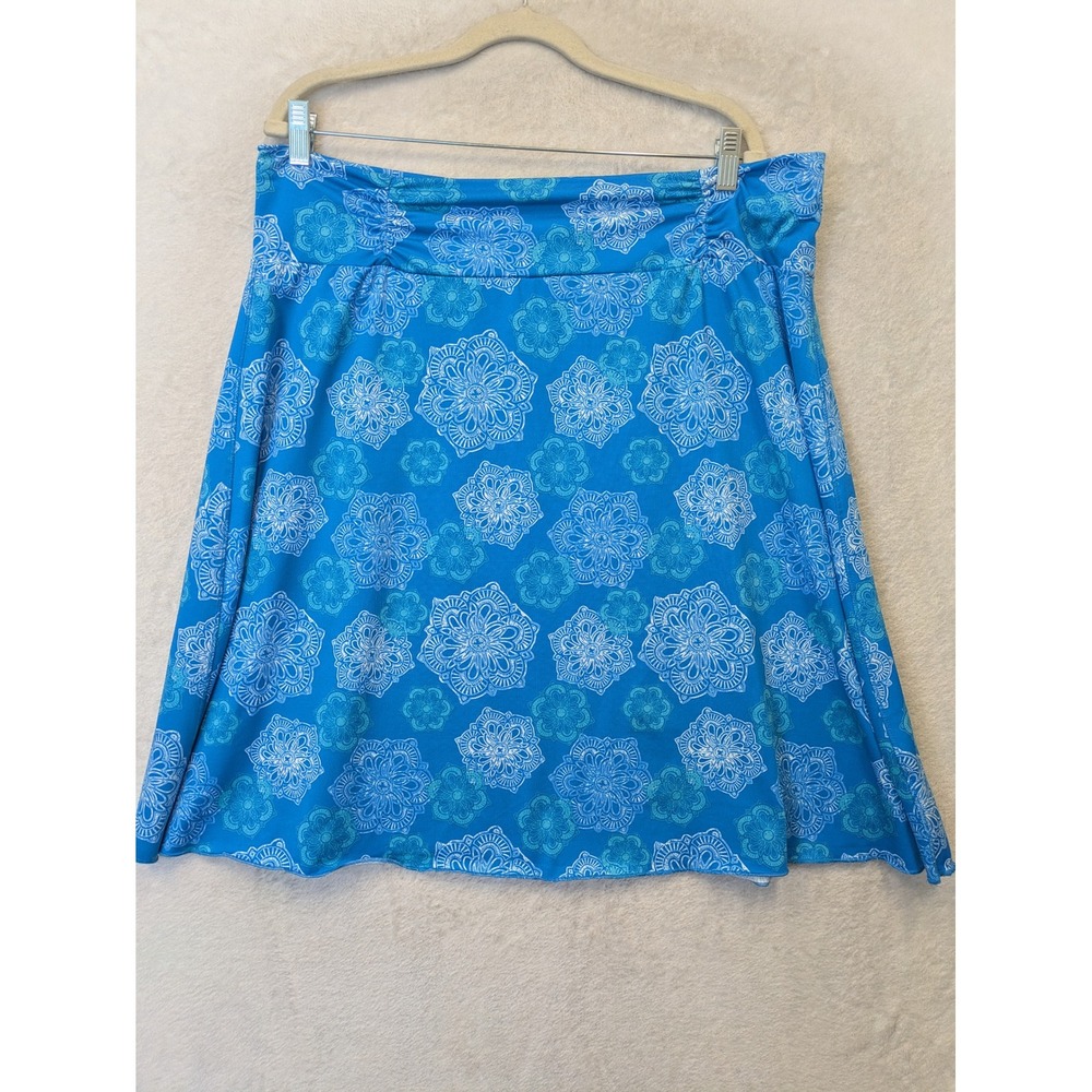 Tranquility by Colorado Clothing Skirt Women's XXL Blue Mandala Ruched A-Line